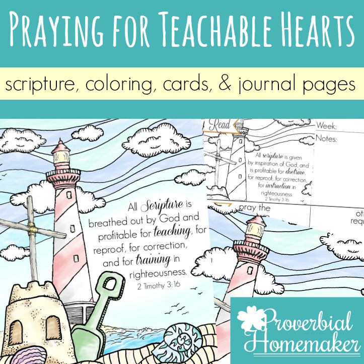 Pray for a teachable heart in yourself, your spouse, and your kids! These beautiful scripture art prints, cards, and journal pages will help you pray diligently!