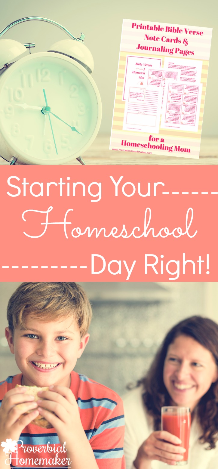 Start your homeschool day right with these fantastic tips and a free set of scripture cards and journaling pages!