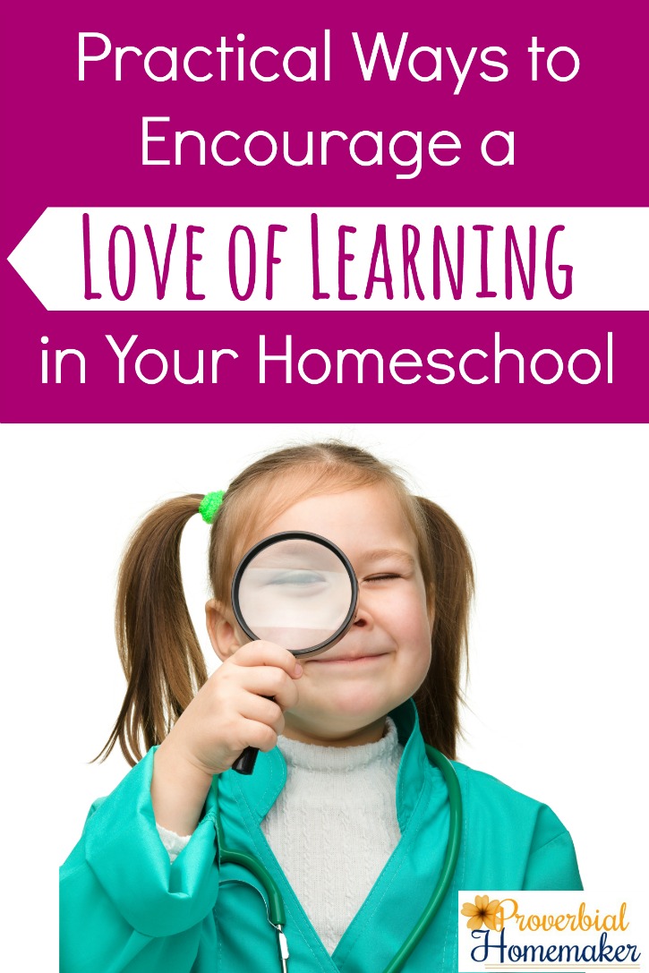 Practical Ways to Encourage a Loe of Learning in Your Homeschool