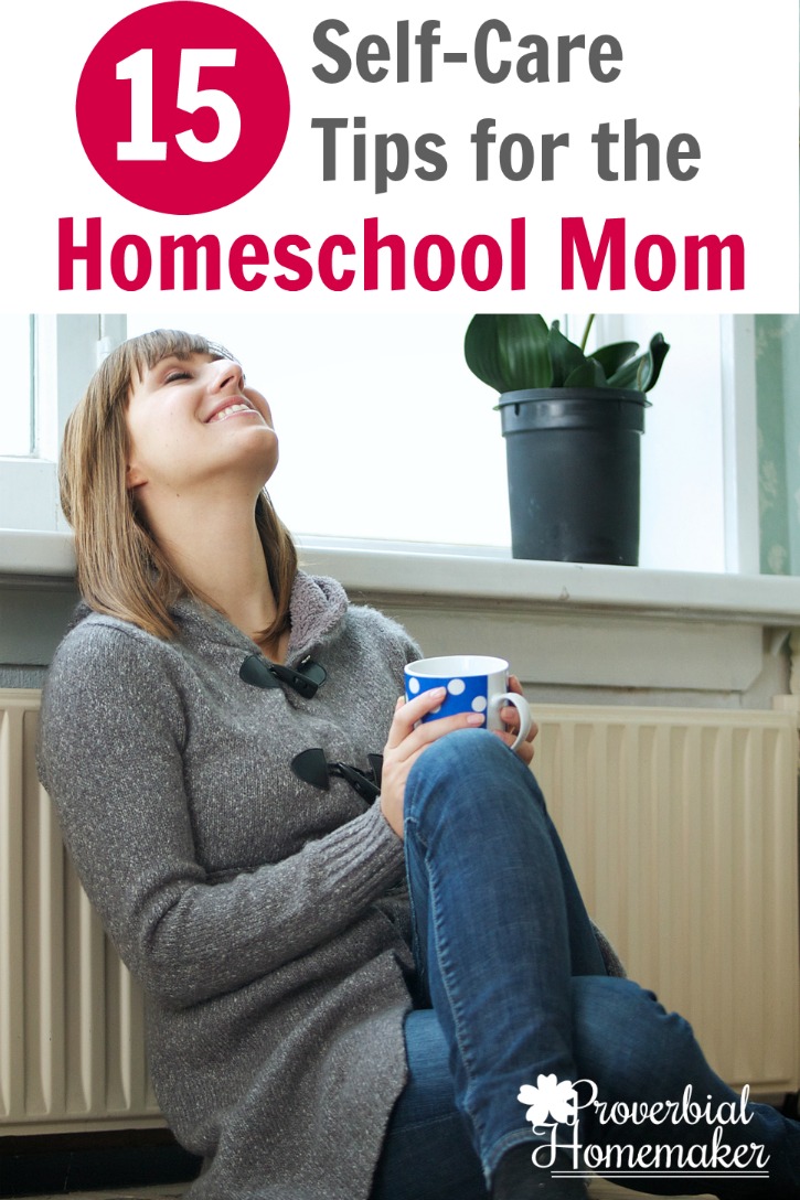 15 self-care tips for the busy homeschool mom! Taking care of ourselves is important so we can care for others - here are practical tips to help!