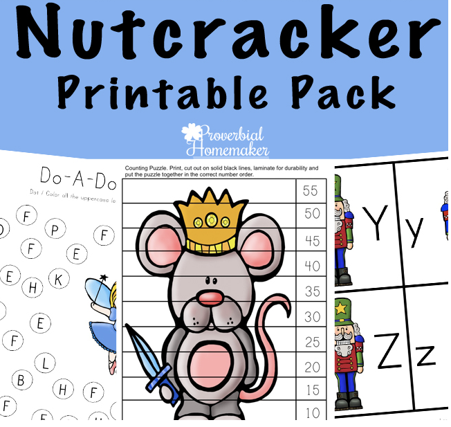 Do your kids love the story of the Nutcracker? This 75-page Nutcracker printable pack is great for homeschooling or just for Christmas learning fun!