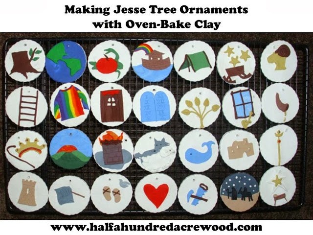 Jesse tree ornaments made of sculpey clay