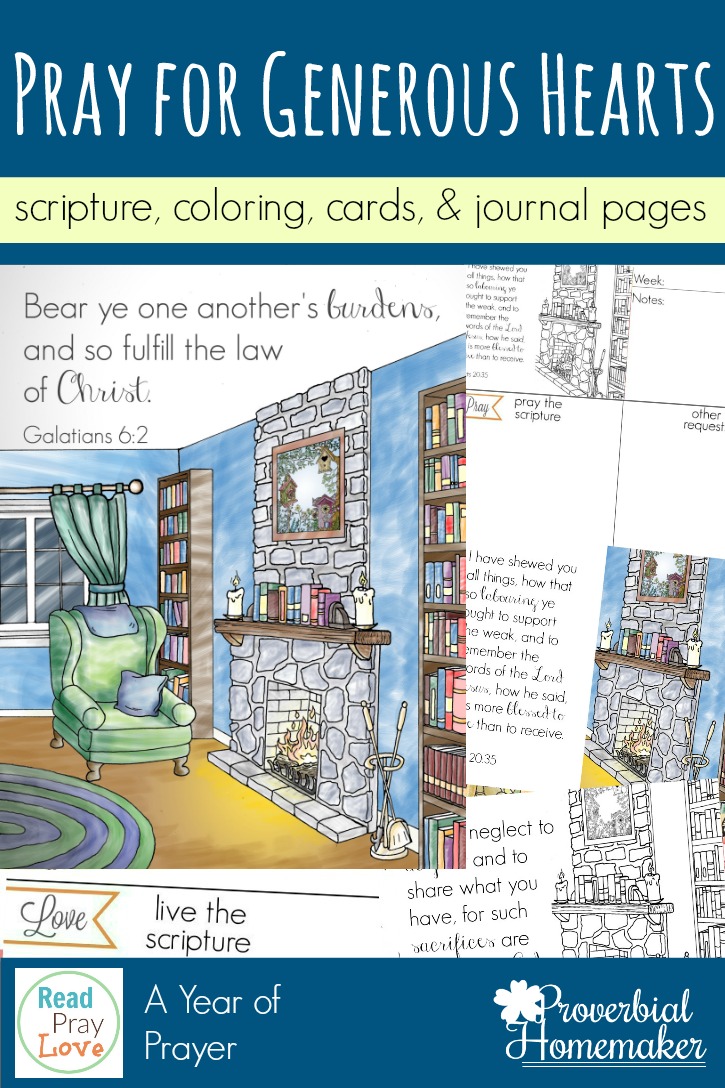 Praying for Generous Hearts (Scripture Printables and Coloring Praying for Generous Hearts (Scripture Printables and Coloring