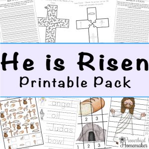 Teach your children the true meaning of Easter this year with this 100-page He Is Risen Resurrection Sunday Printable Pack.