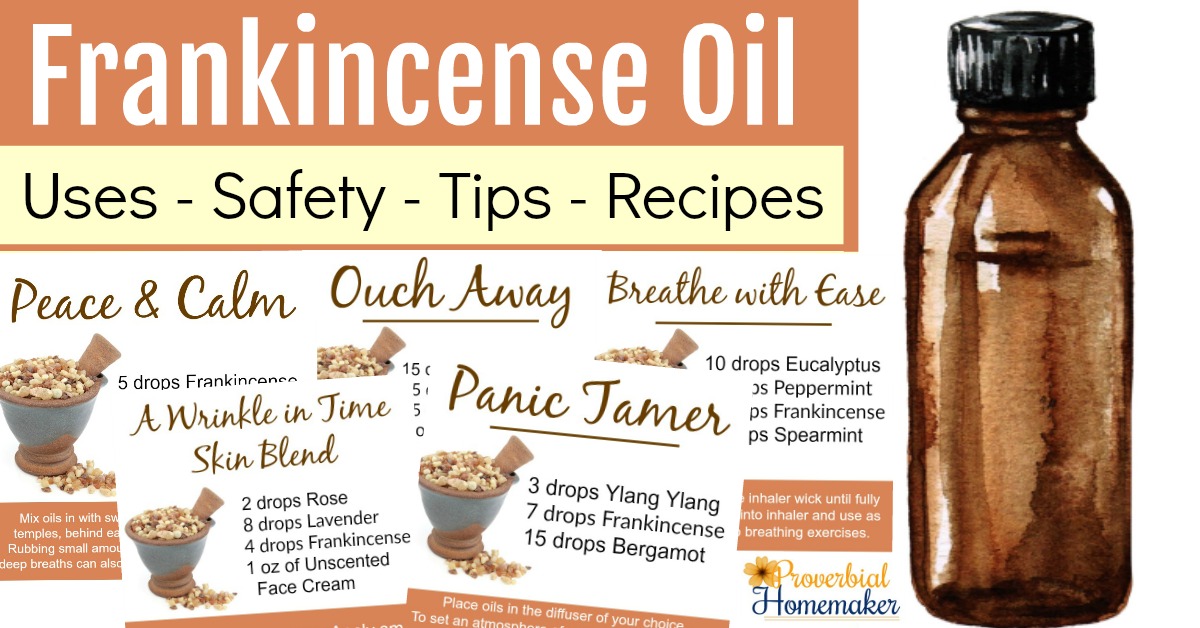 Wondering what the best uses for frankincense essential oil are? Here are the top 10 ways it can be used, plus 5 recipes to get you started, along with safety info and more!