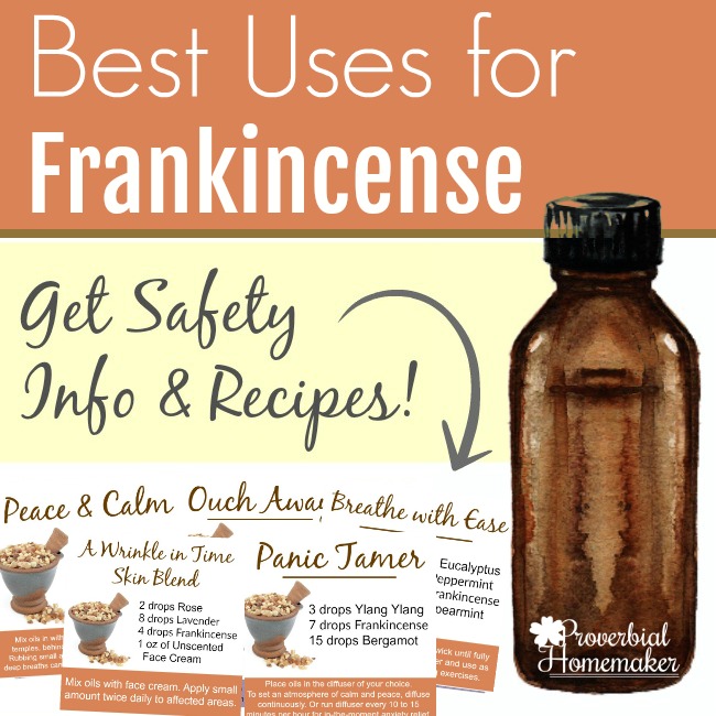 Wondering what the best uses for frankincense essential oil are? Here are the top 10 ways it can be used, plus 5 recipes to get you started, along with safety info and more!