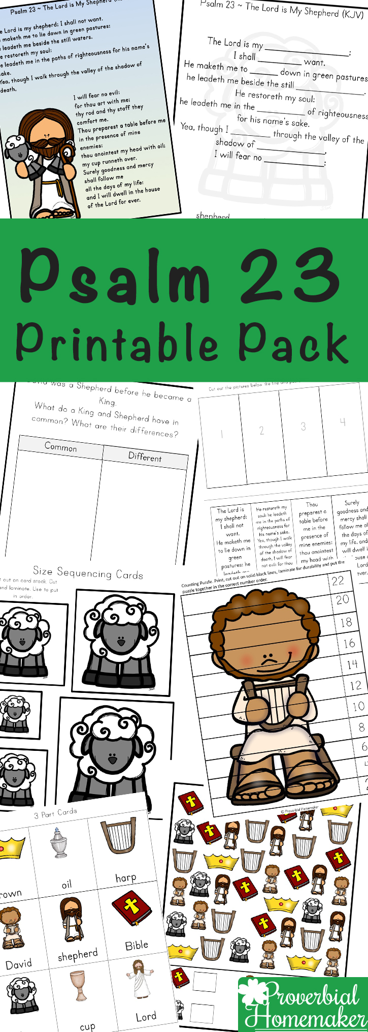 Printable Psalm 23 Activity Sheets