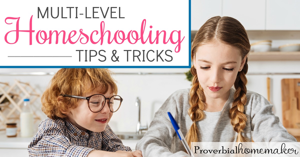 Struggling to homeschool several ages? You'll love these multi-level homeschooling tips and tricks!