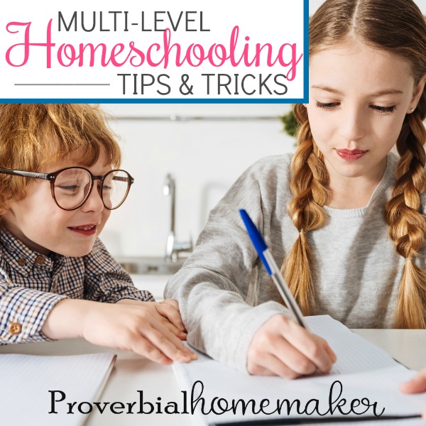 Struggling to teach multiple grades? You'll love these multi-level homeschooling tips and tricks for a one room schoolhouse!