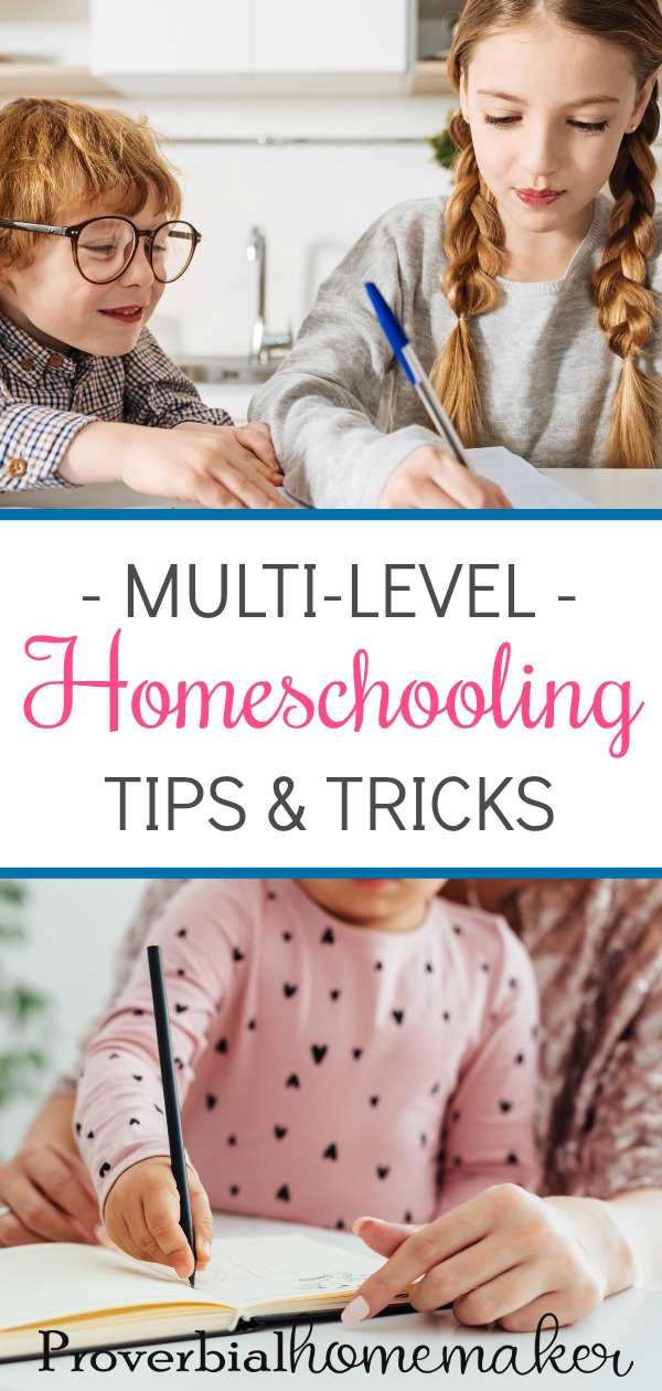 Struggling to homeschool several ages? You'll love these multi-level homeschooling tips and tricks!