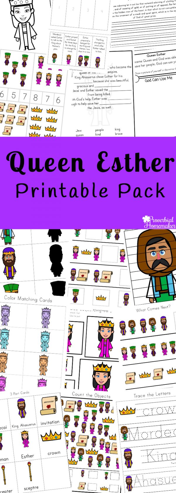 Queen Esther Printable Pack - Proverbial Homemaker