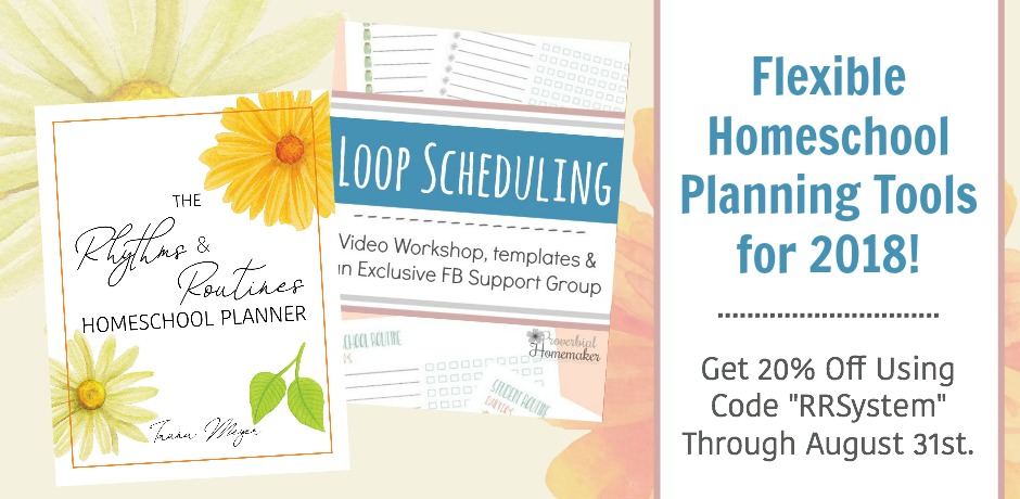 Frustrated with homeschool planning and need something more flexible? Come check out why this mom doesn't do ANY detailed lesson planning and how she uses rhythms and routines for homeschool planning! A great use of loop scheduling, too!