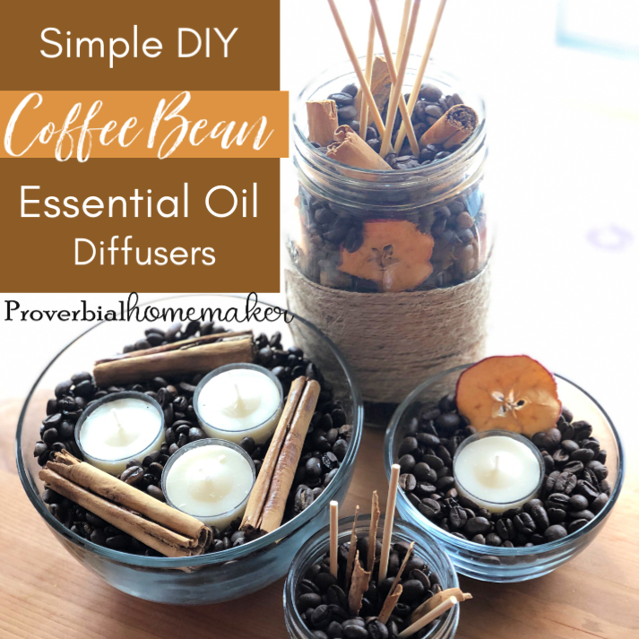 Looking for a cute and simple way to scent your home? Try these DIY Essential Oil Diffusers Using Coffee! They're versatile, really easy to make, and can be done in 15 minutes!