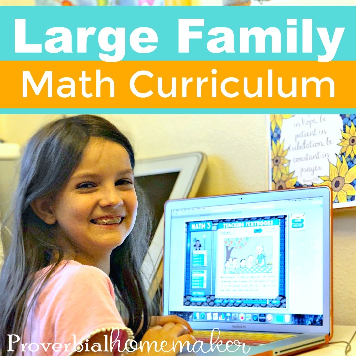 Looking for a large family math curriculum solution? We're using Teaching Textbooks online and love it! Teaching Textbooks 3.0 comes with some fantastic features. Check out our candid review. #homeschool #homeschoolcurriculum #teachingtextbooks #largefamily #largefamilyhomeschool