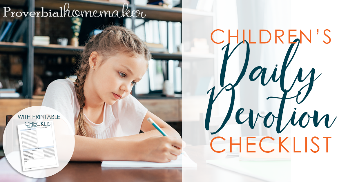 Children's Daily Devotion Checklist FREE!