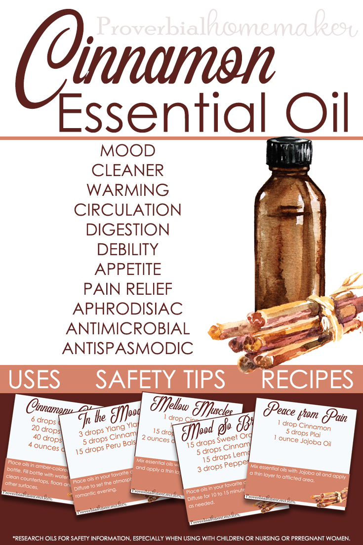 Best uses for Cinnamon essential oil including safety information, recipes, and more!