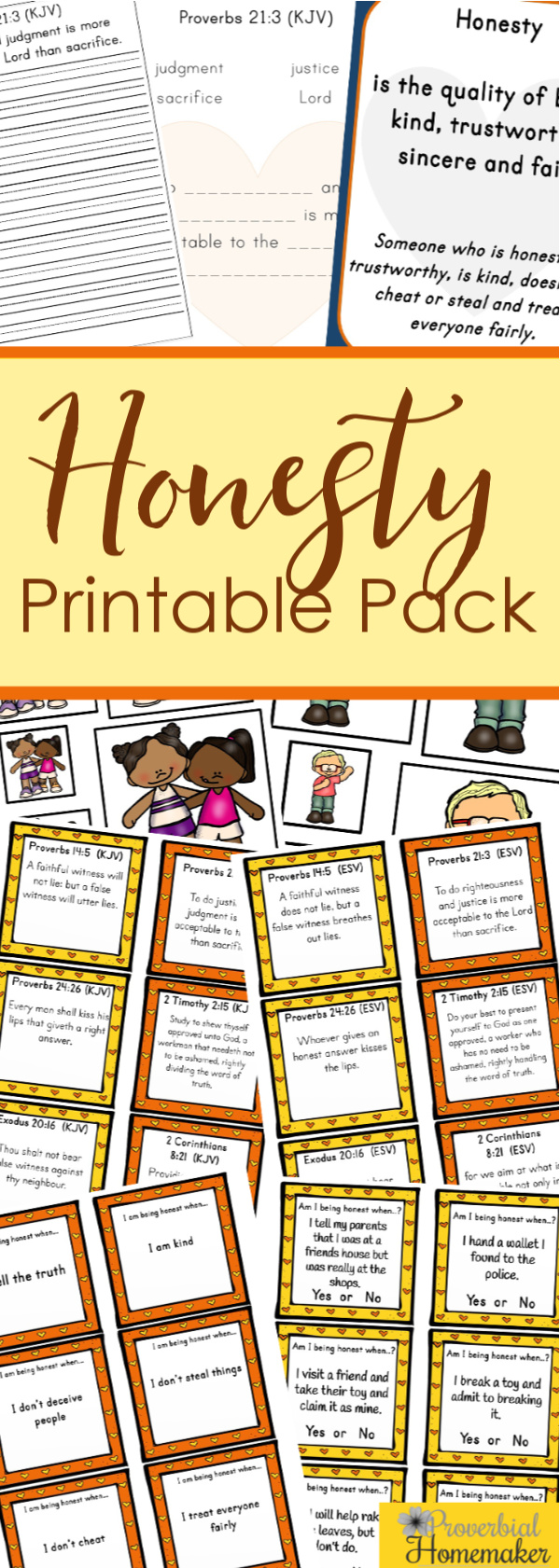 Download the Honesty Printable Pack to teach kids honesty with these biblical activities and stories! Includes scripture, writing/discussion prompts, puzzles, and more!