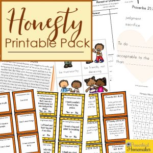 Download the Honesty Printable Pack to teach kids honesty with these biblical activities and stories! Includes scripture, writing/discussion prompts, puzzles, and more!