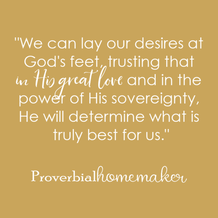 "We can lay our desires at God's feet, trusting that in His great love and in the power of His sovereignty, He will determine what is truly best for us." Why Homeschool Moms are Giving Up! (and how to avoid the pitfall)