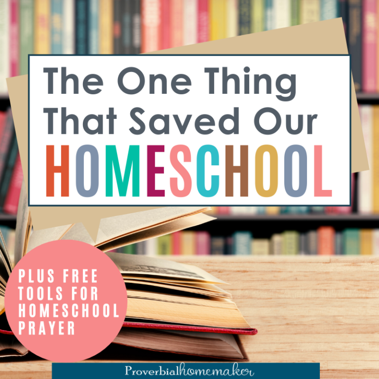 Are you struggling in your homeschool? This is the one thing that helped save our homeschool! PLUS get some free tools for homeschool prayer. #homeschool #homeschooling #prayer #homeschoolmom