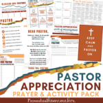 Pray for your pastor and find great ways to bless him with this Pastor Appreciation Printable Pack! Includes pastor appreciation cards with poems, prayer calendars, an "about my pastor" page, and more! #pastorappreciation #christiankids #christianfamily #printable