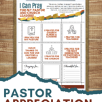 Pray for your pastor and find great ways to bless him with this Pastor Appreciation Printable Pack! Includes pastor appreciation cards with poems, prayer calendars, an "about my pastor" page, and more! #pastorappreciation #christiankids #christianfamily #printable