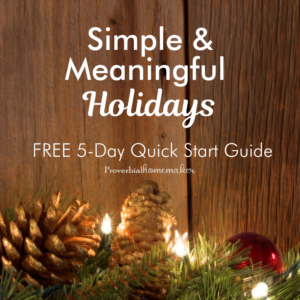 Simplify your holiday season and create meaningful traditions with this 5-day quick start guide from Proverbial Homemaker!