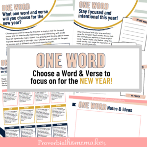 printable pack for one verse or one word of the year