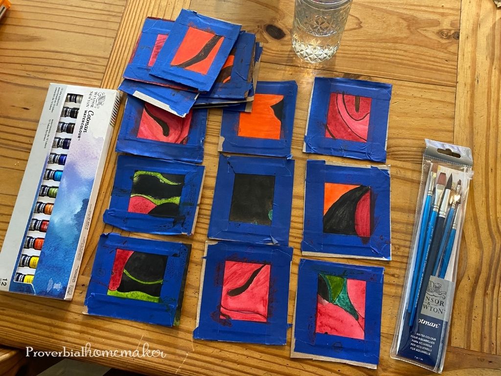 Painting project from live online homeschool class by True North Homeschool Academy