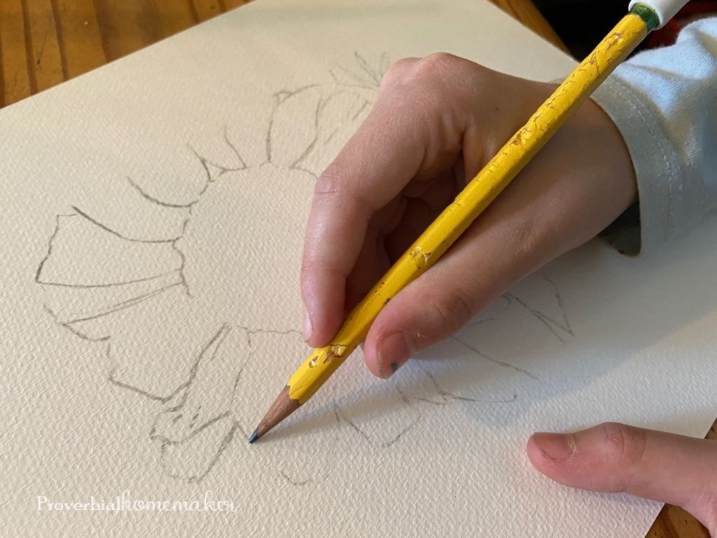 Drawing project from live online homeschool class by True North Homeschool Academy