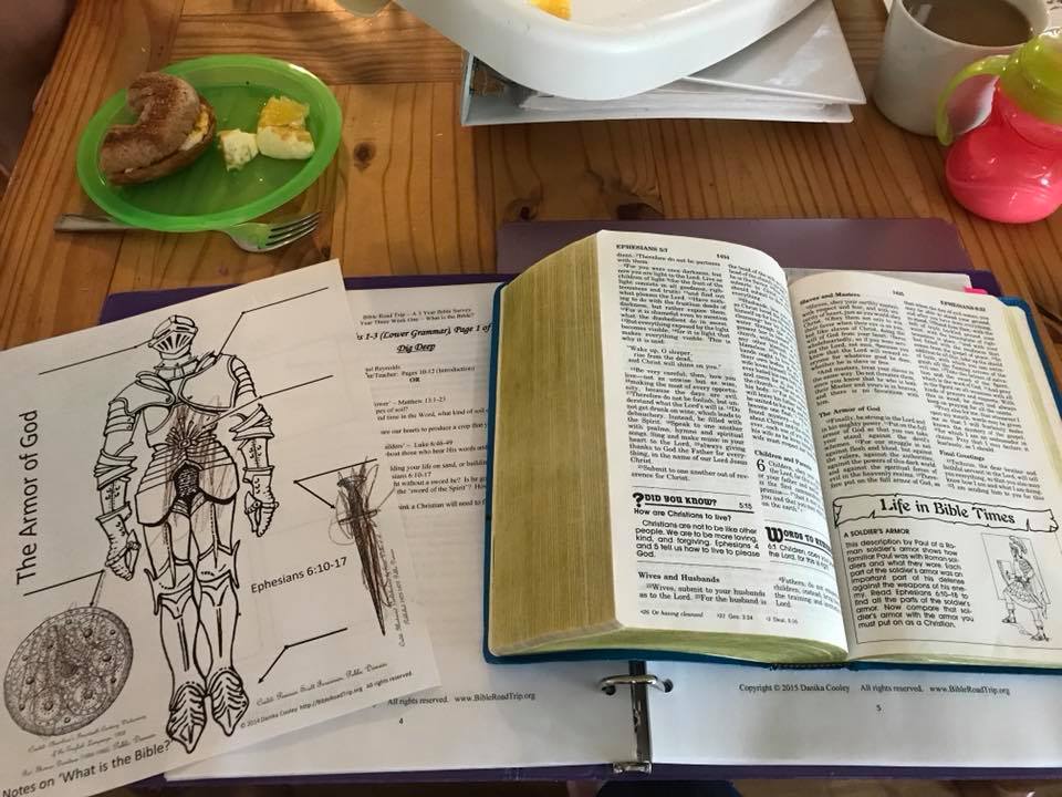 Bible and breakfast for a more consistent homeschool morning.