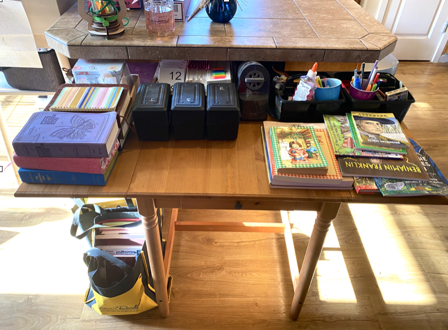 Keep supplies visible and within reach for a more consistent homeschool morning.