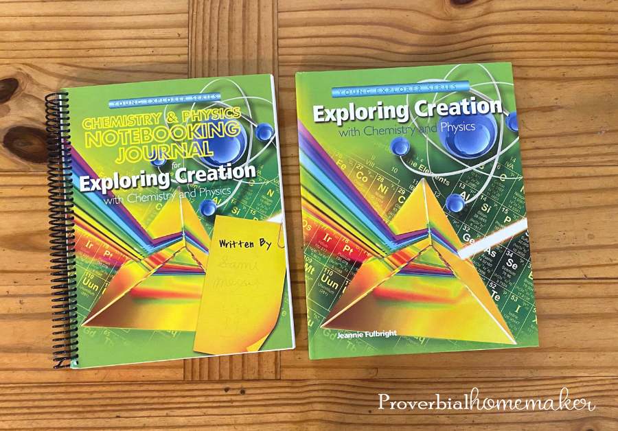 We teach homeschool science with a biblical worldview using resources like Apologia's Exploring Creation with Chemistry and Physics.