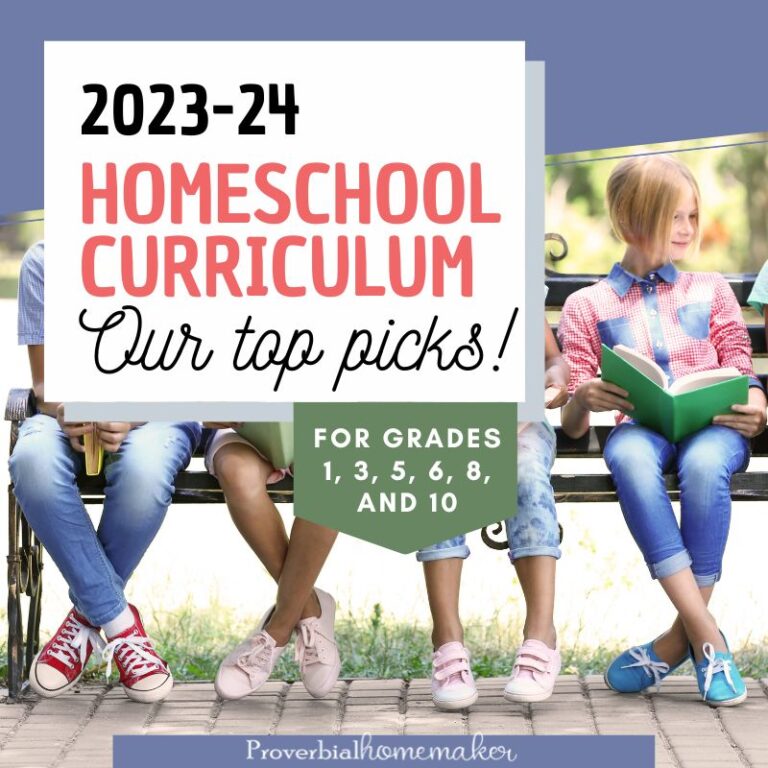 Top homeschool curriculum picks for the 2023-24 year from a mom of 6.