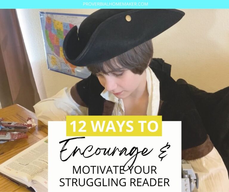 Motivate and encourage your struggling reader with these helpful tips and resources from a homeschool mom of 6!
