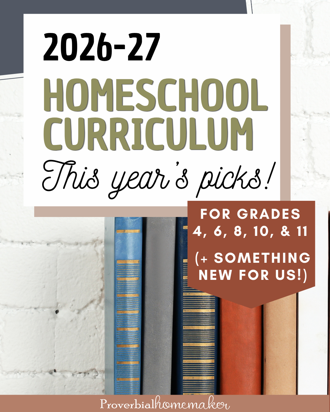 Our 2026–2027 Homeschool Curriculum: A Transition Year, Renewed Priorities, and Something New!